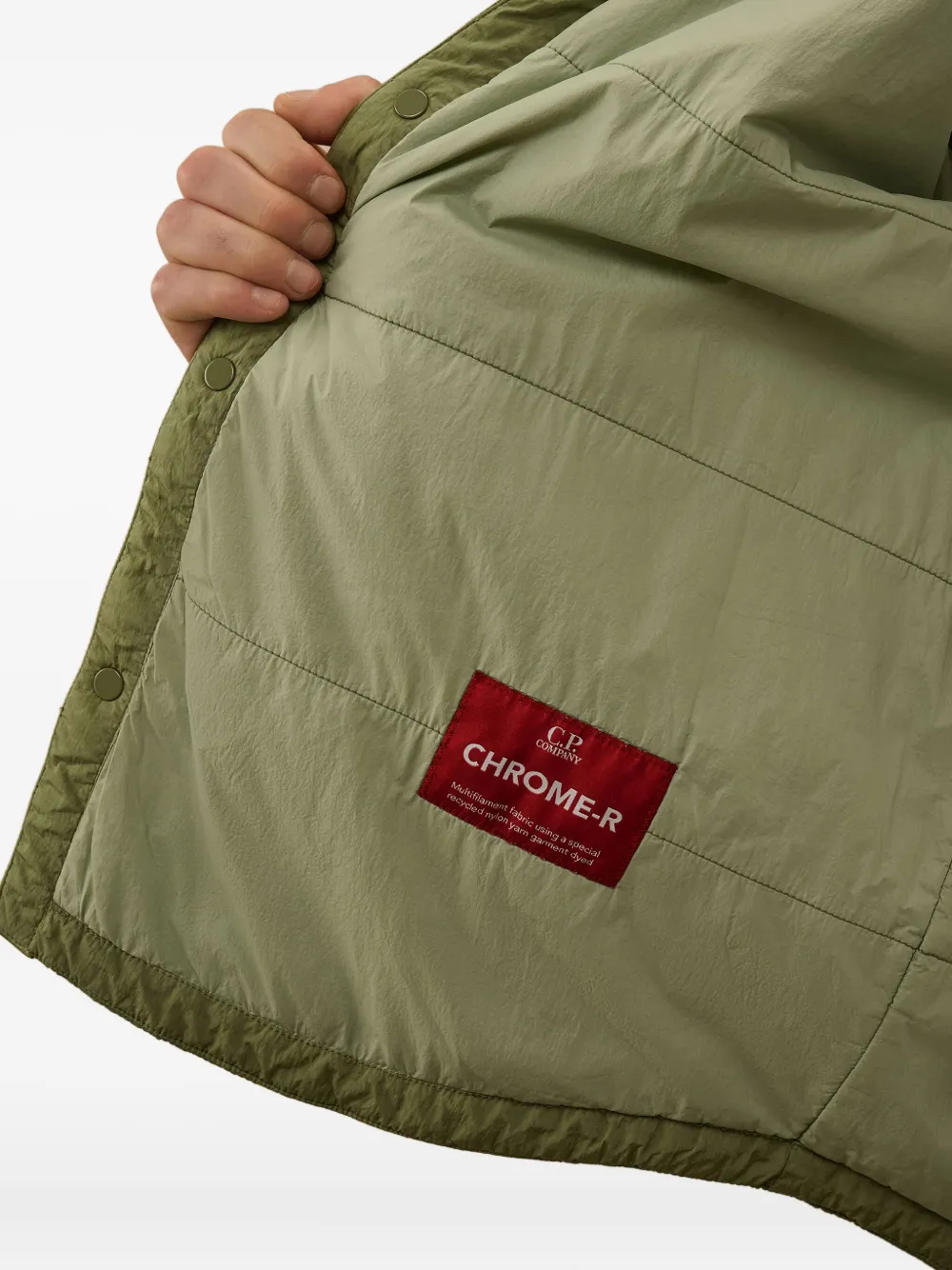 C.P. Company Shirtjack met opgestikte zak en drukknopen Groen