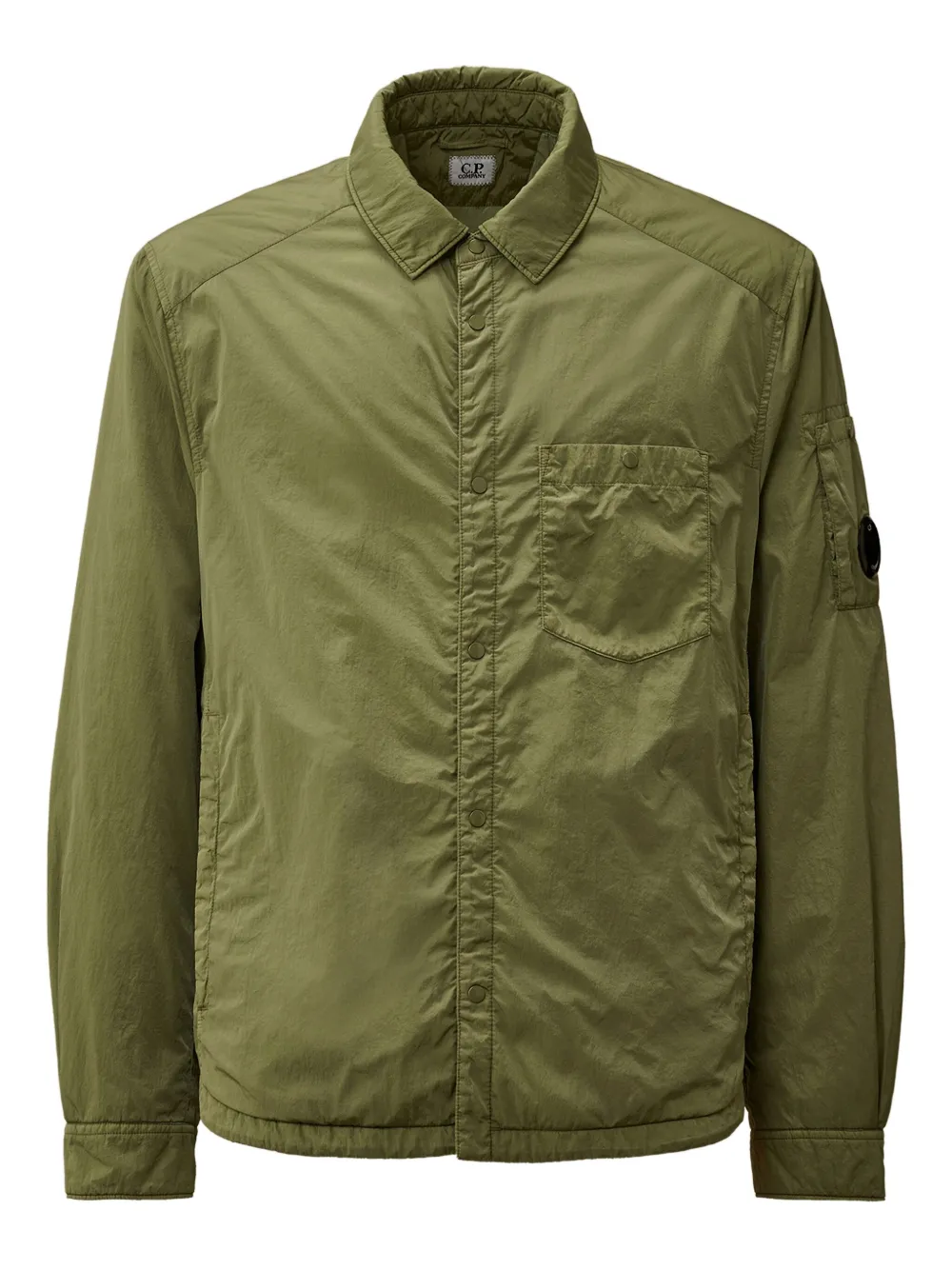 C.P. Company Shirtjack met opgestikte zak en drukknopen Groen