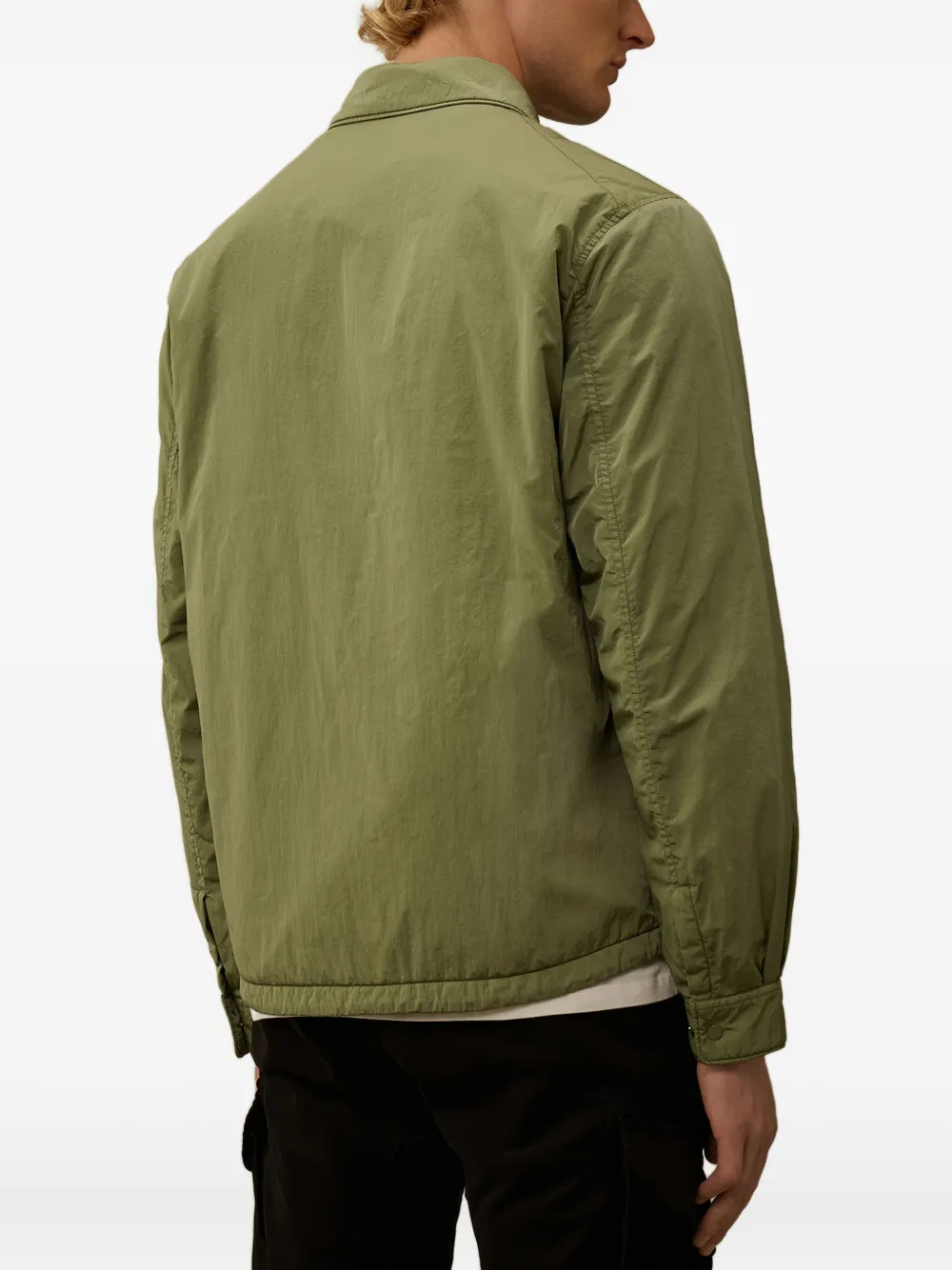 C.P. Company Shirtjack met opgestikte zak en drukknopen Groen