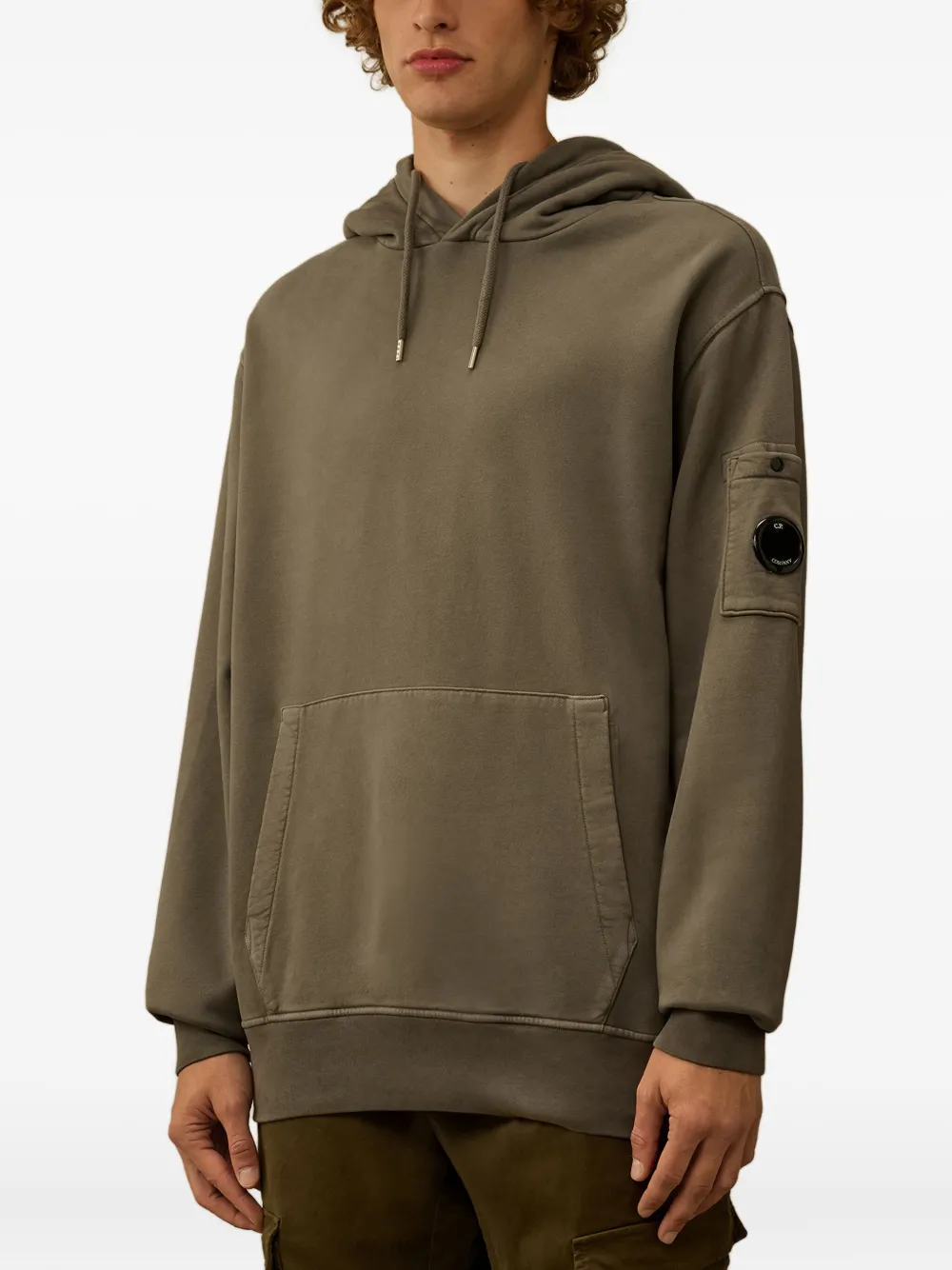 C.P. Company lens-detail hoodie Bruin