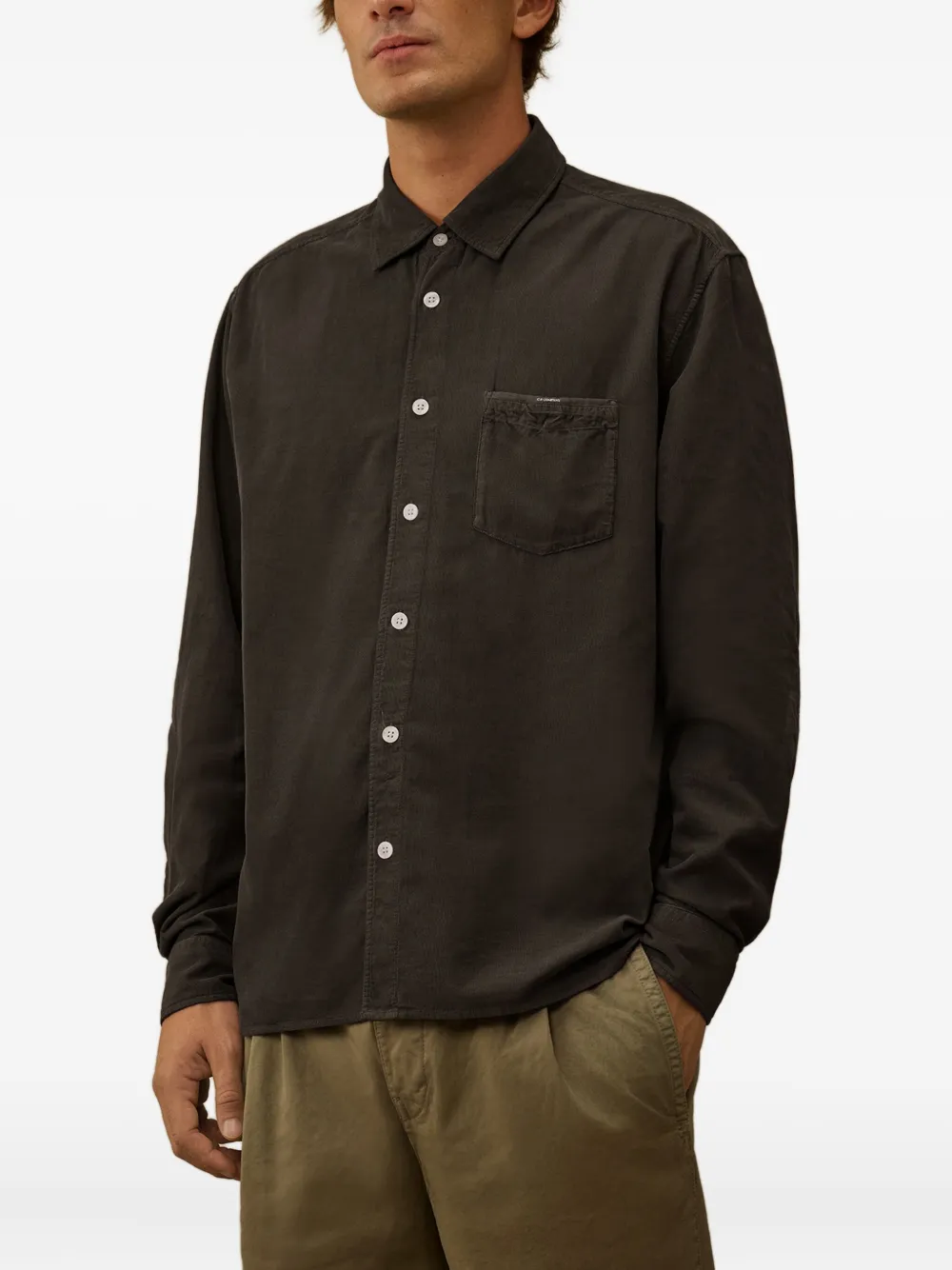 C.P. Company 2000 gestreept ribfluwelen overhemd Grijs