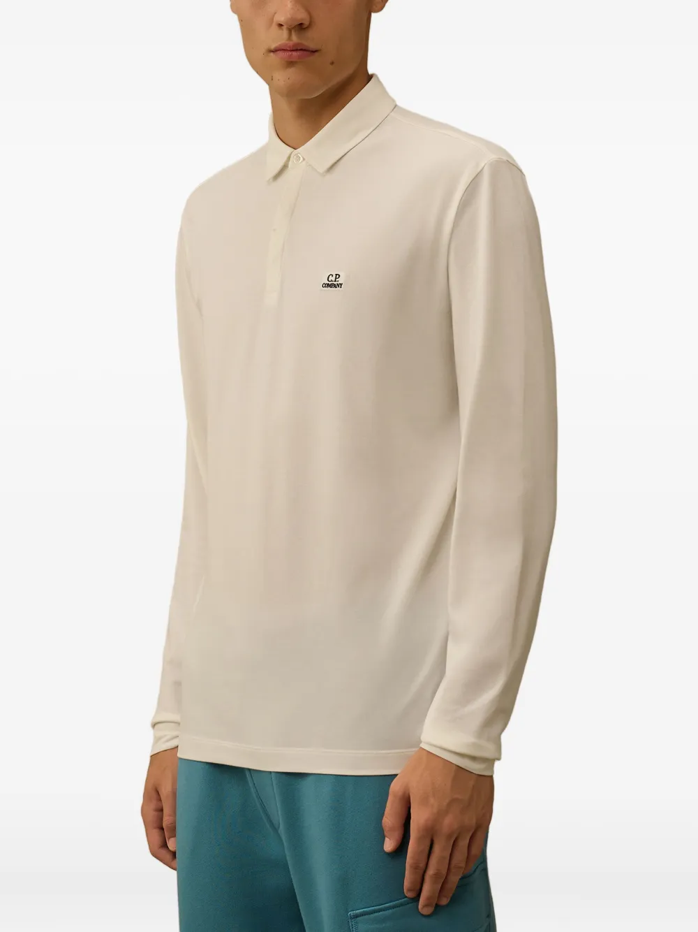 C.P. Company Poloshirt met lange mouwen en logo Wit