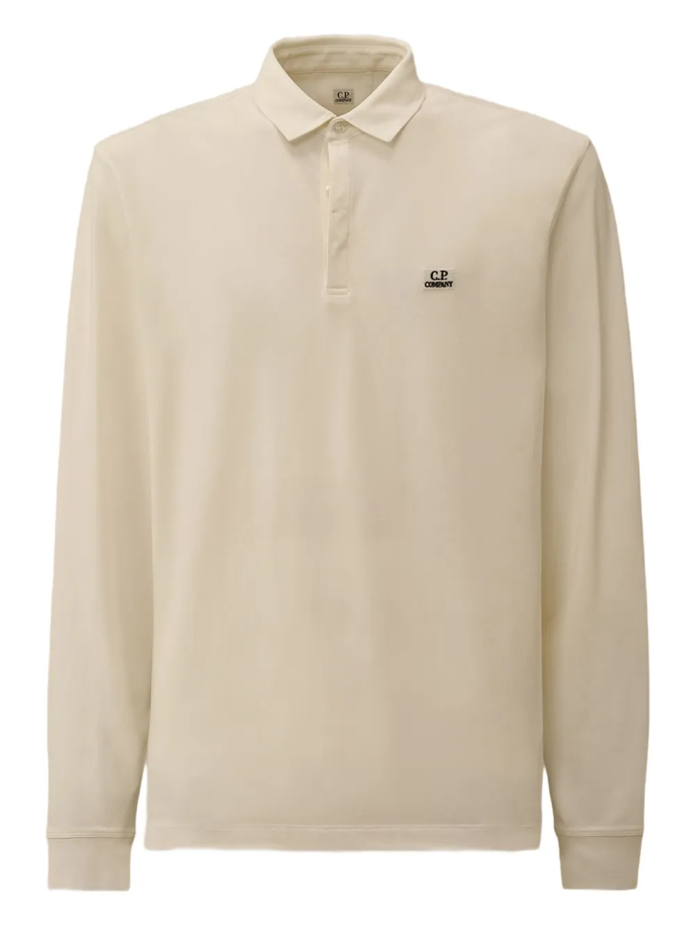C.P. Company long-sleeve logo polo shirt | White | Image 1