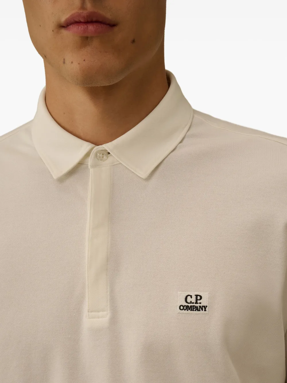 C.P. Company Poloshirt met lange mouwen en logo Wit