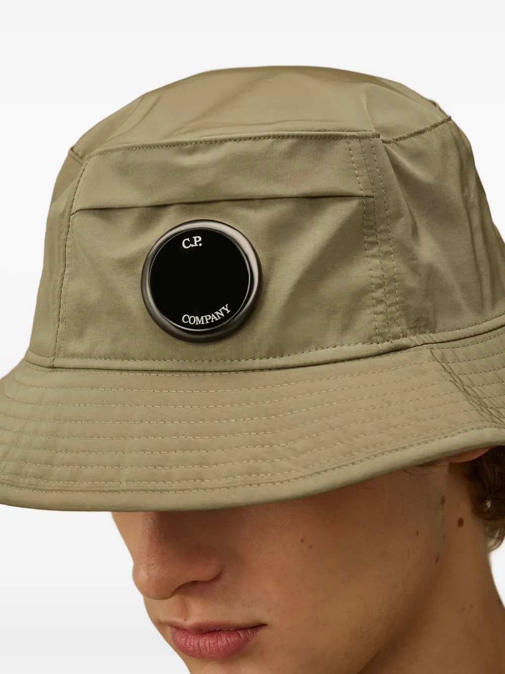 C.p. Company Logo-patch Bucket Hat In Green