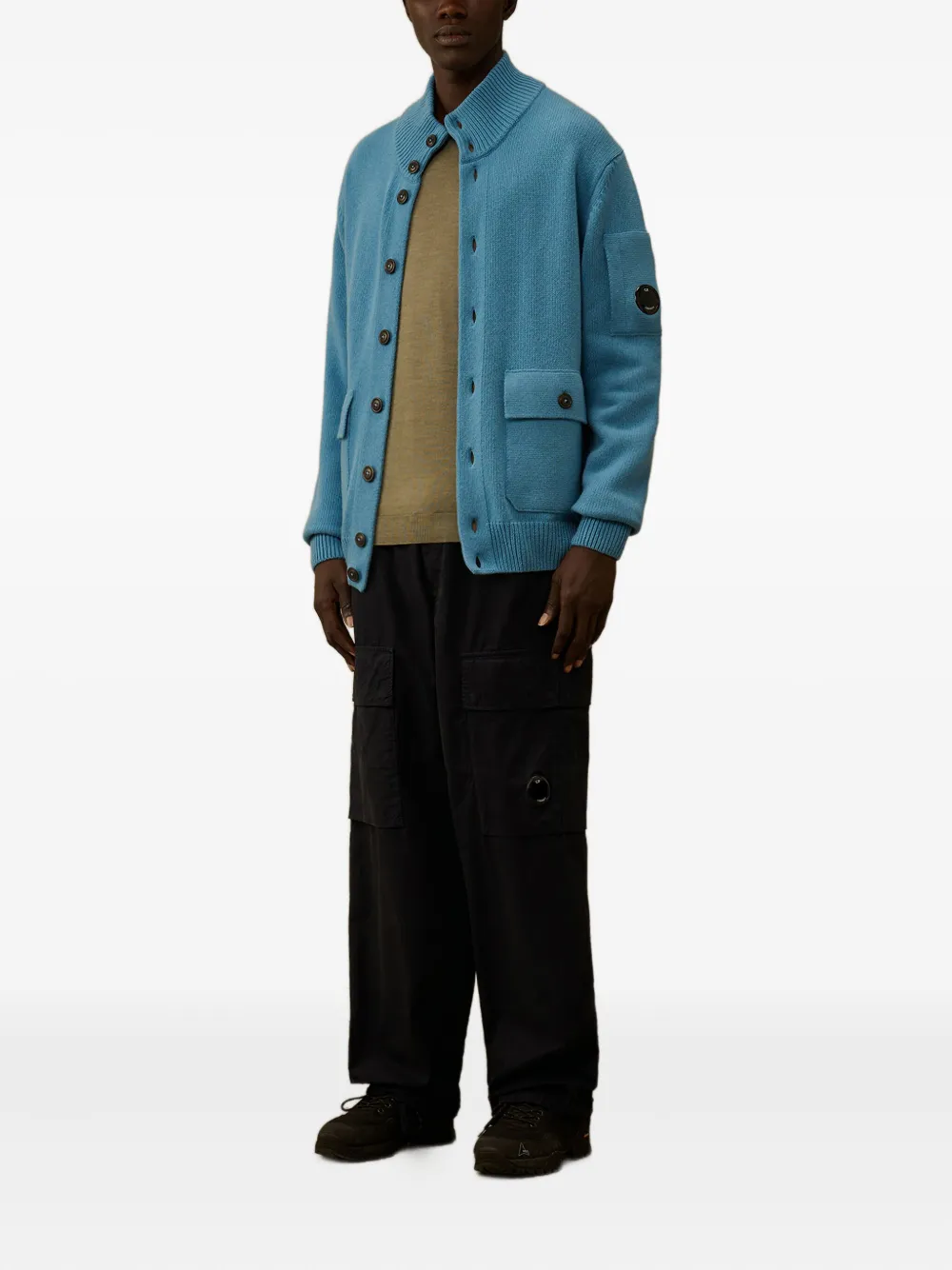 C.P. Company Lens-detail buttoned cardigan | Cardigans | Image 2