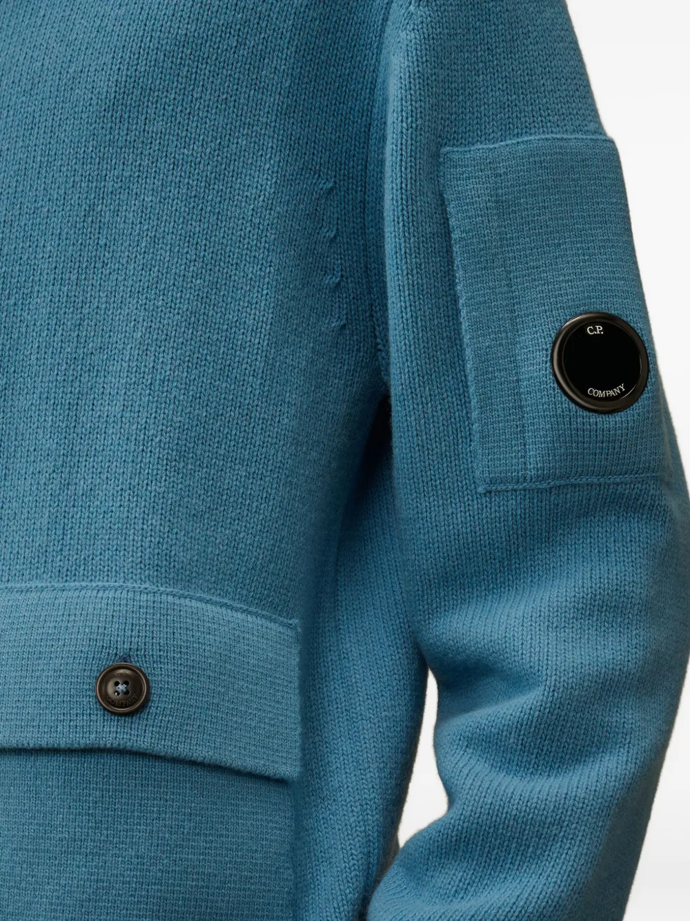C.P. Company Vest met knopen en Lens-detail Blauw