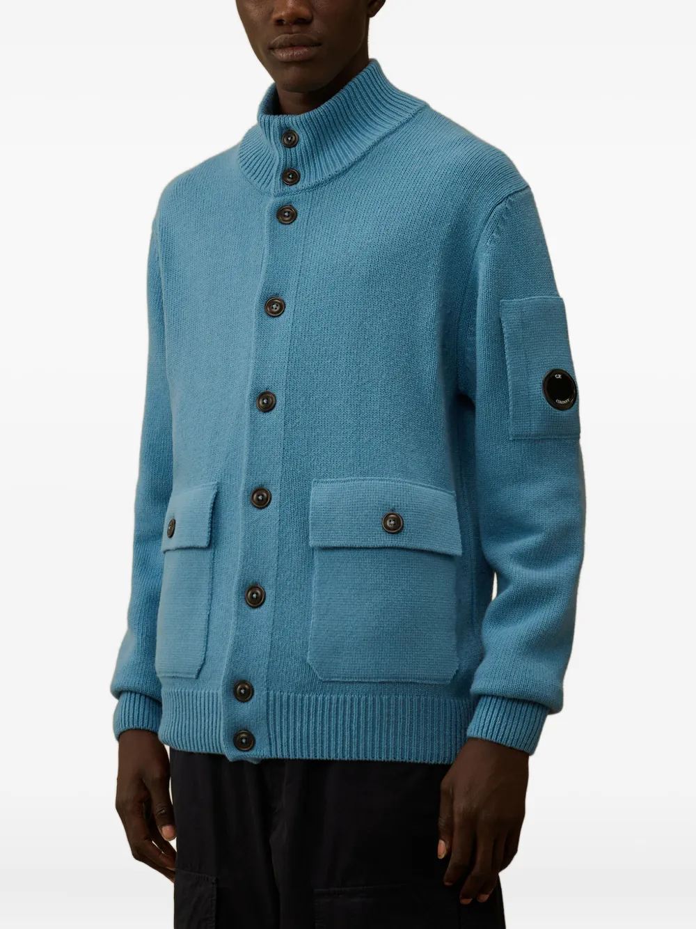 C.P. Company Vest met knopen en Lens-detail Blauw