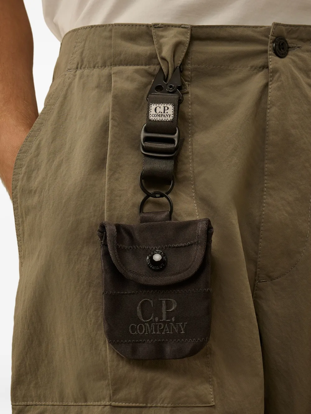C.p. Company Button-fastening Keyring In Black