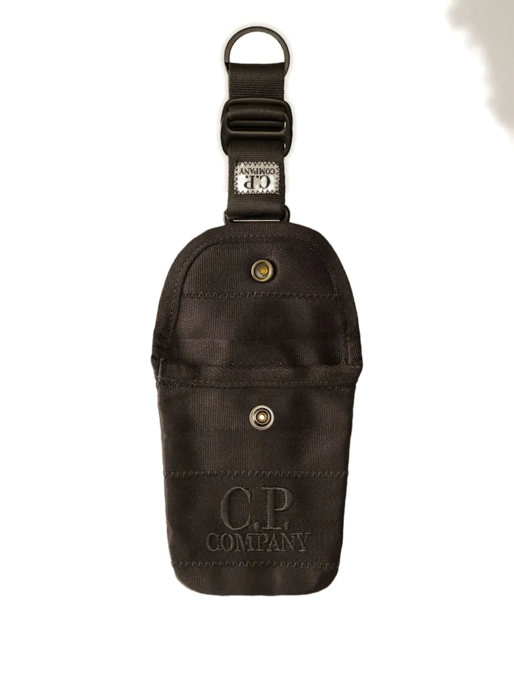 C.p. Company Button-fastening Keyring In Black