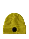 C.P. Company ribbed-wool lens-detail beanie hat - Green
