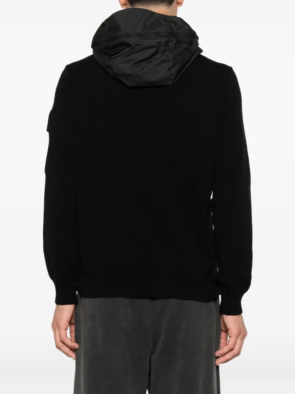 C.P. Company Trui met halve rits en capuchon Zwart