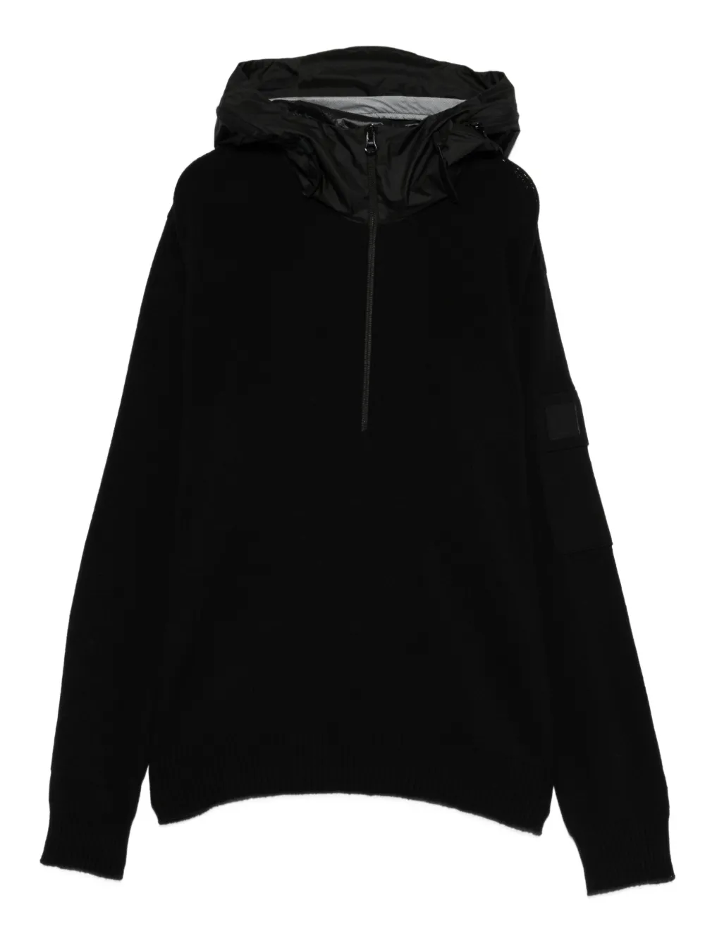 C.P. Company half-zip hooded jumper | Black | Image 1