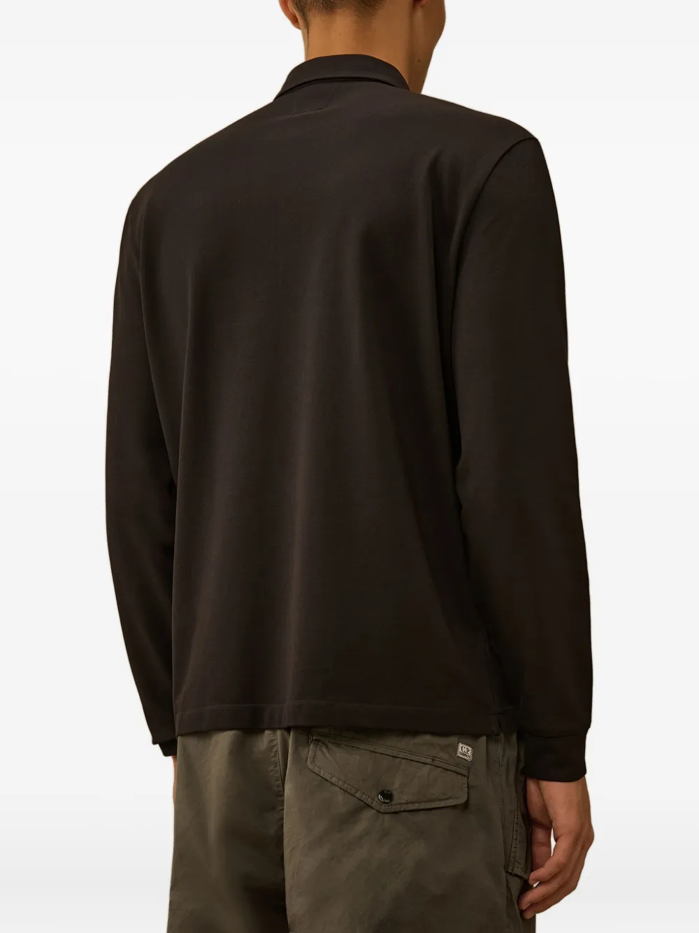 C.P. Company Poloshirt met lange mouwen en logo Zwart