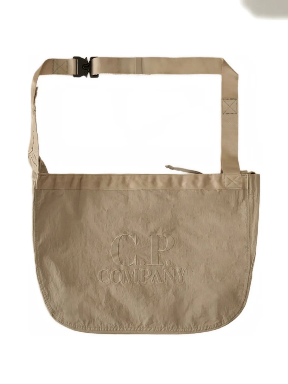 C.p. Company Logo-embroidered Shoulder Bag In Brown