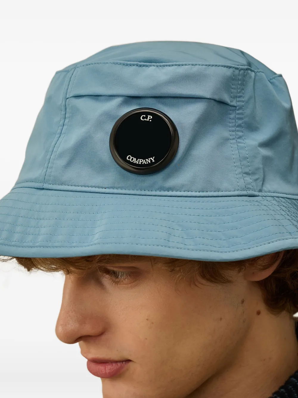 C.p. Company Logo-patch Bucket Hat In Blue