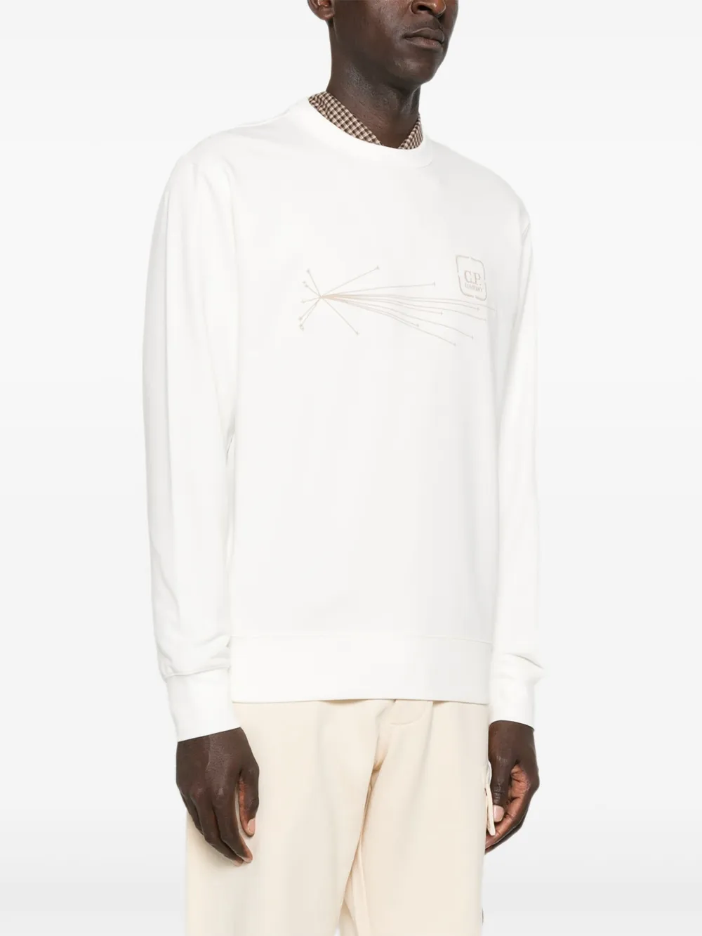 C.p. Company Graphic-print Cotton-blend Sweatshirt In White