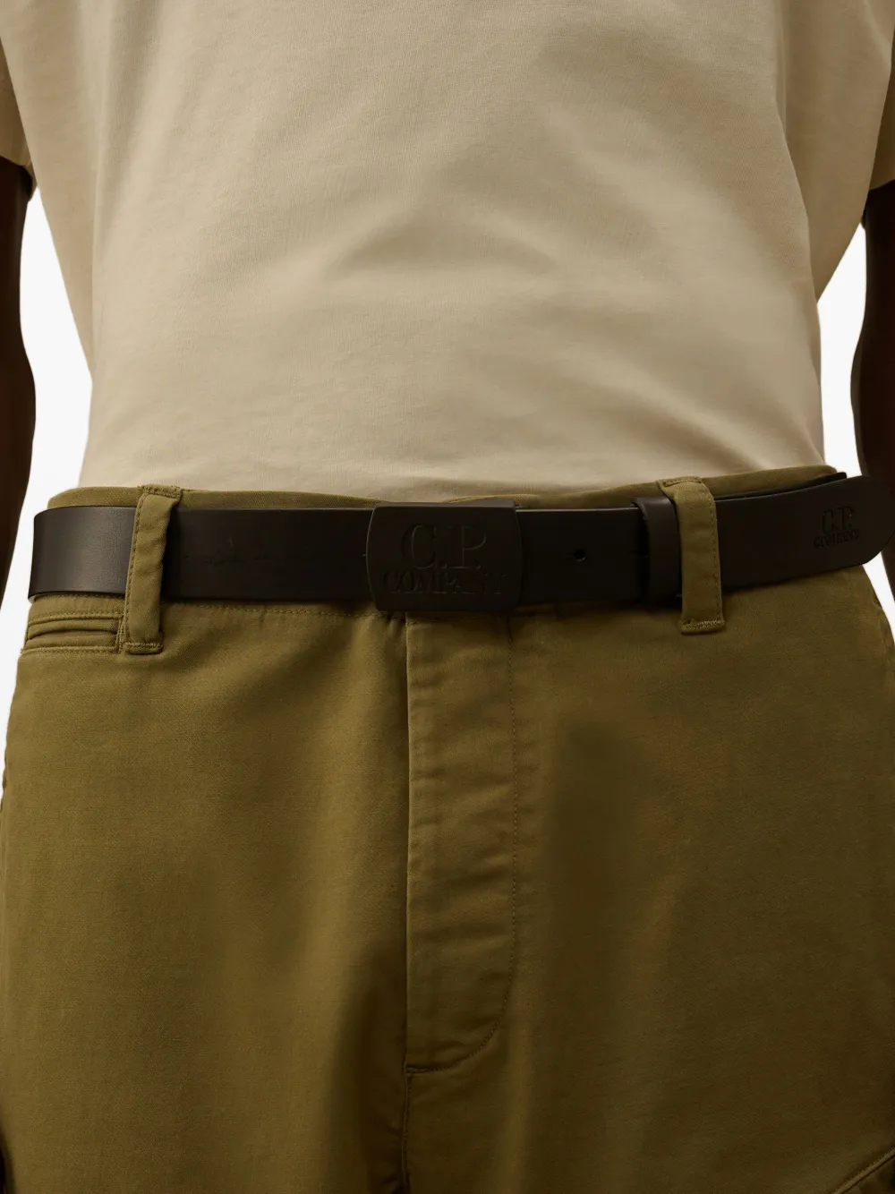 C.P. Company Riem met logo-reliëf Zwart