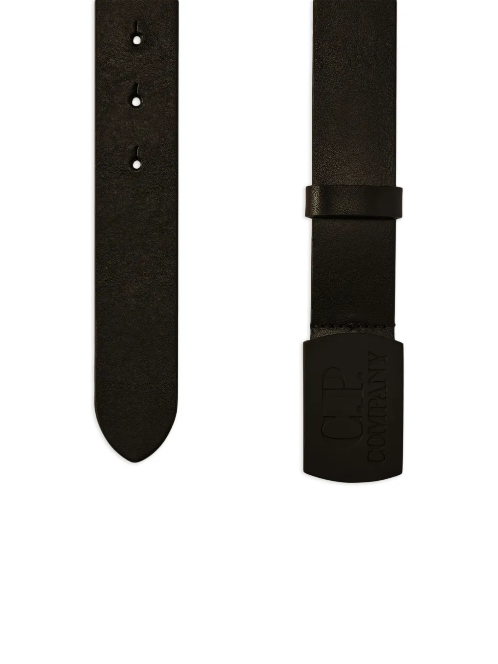 C.P. Company logo-embossed leather belt - Zwart
