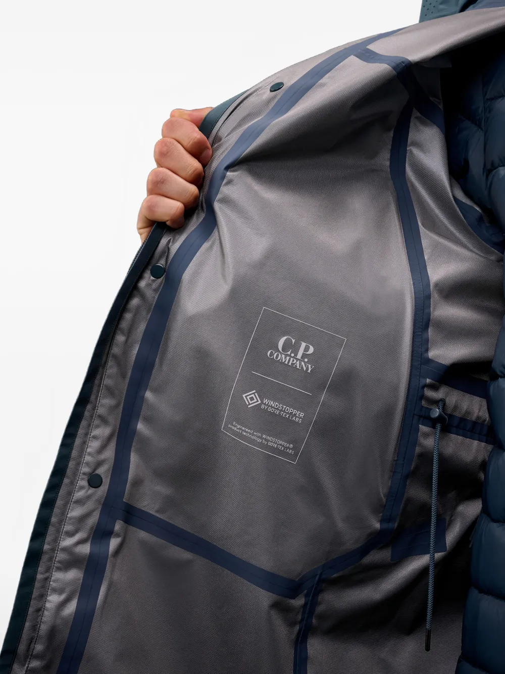 C.p. Company Hooded Button-fastening Raincoat In Multi