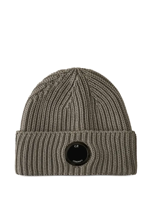Company ribbed-wool lens-detail Beanie Hat Grey FARFETCH IN
