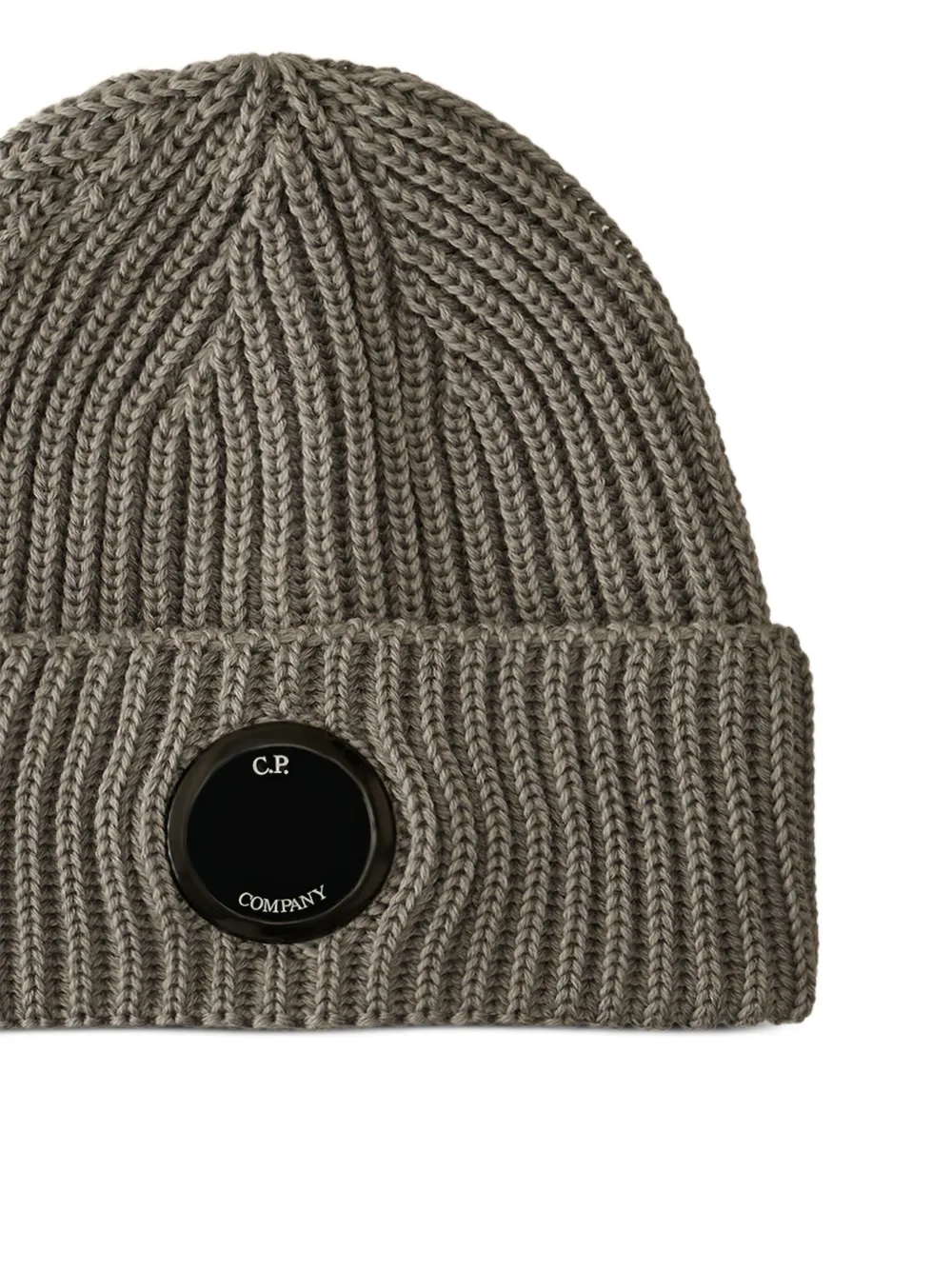 C.P. Company Geribbelde wollen muts met Lens-detail - Grijs