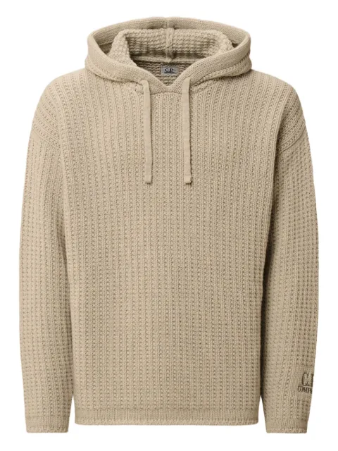 C.P. Company logo-embroidered knitted hoodie
