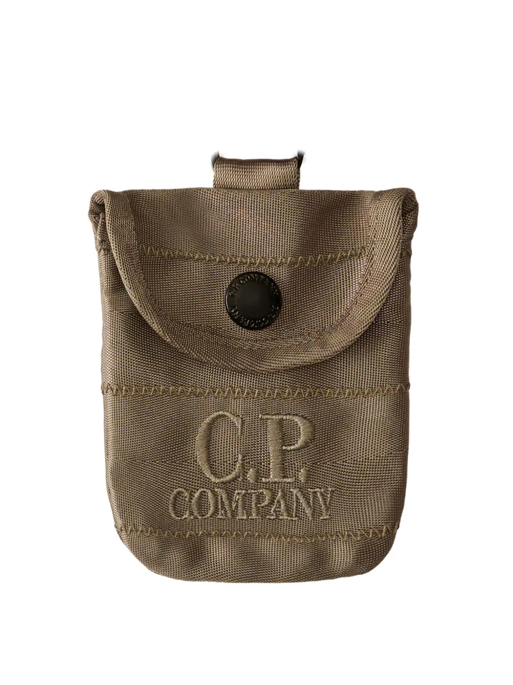 C.p. Company Logo-embroidered Keyring In Brown