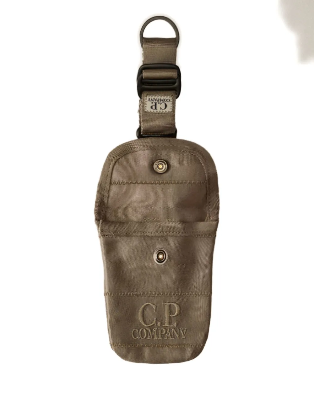 C.p. Company Logo-embroidered Keyring In Brown