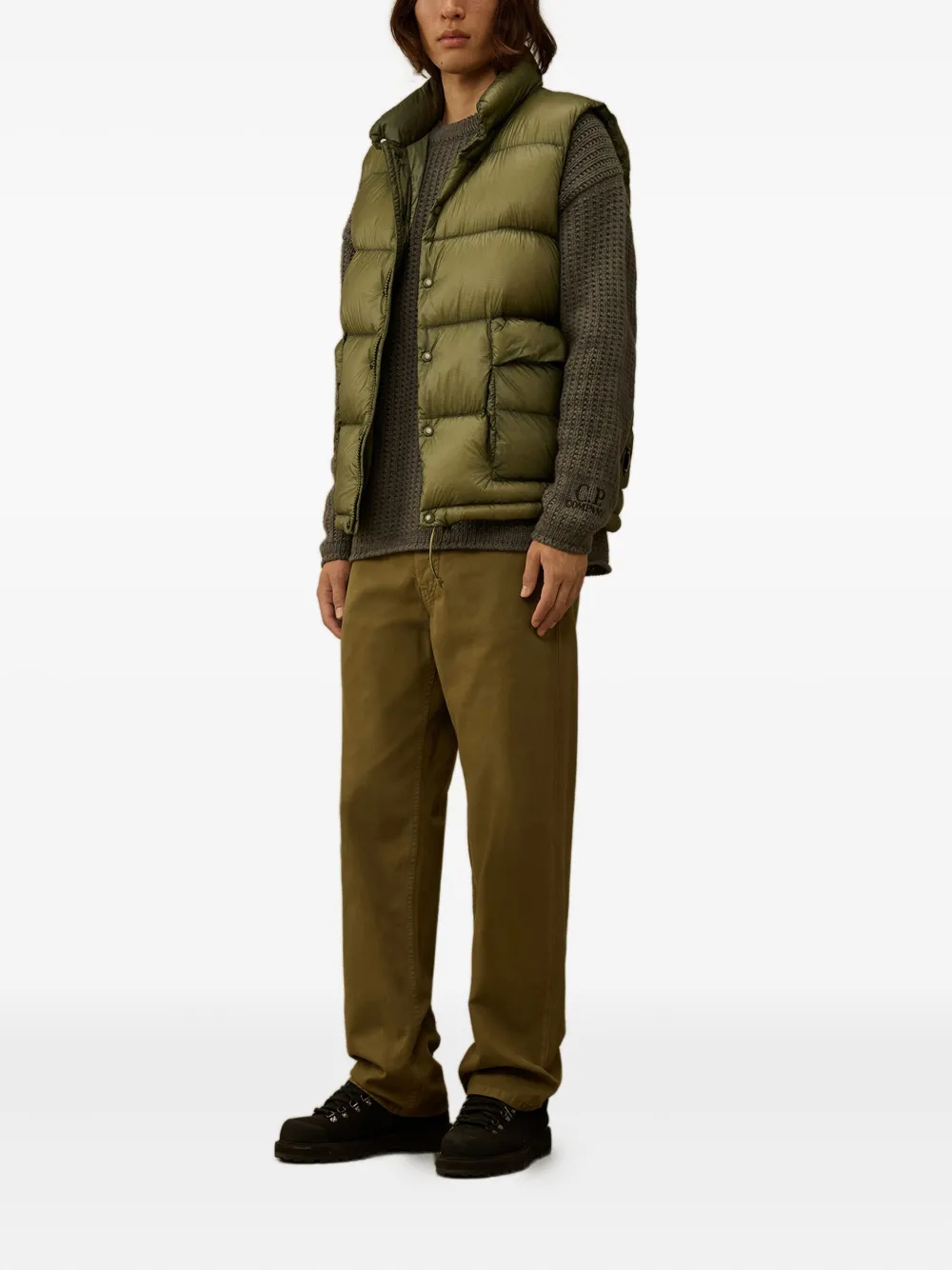 C.P. Company crew-neck waffle-knit sweater - Grijs
