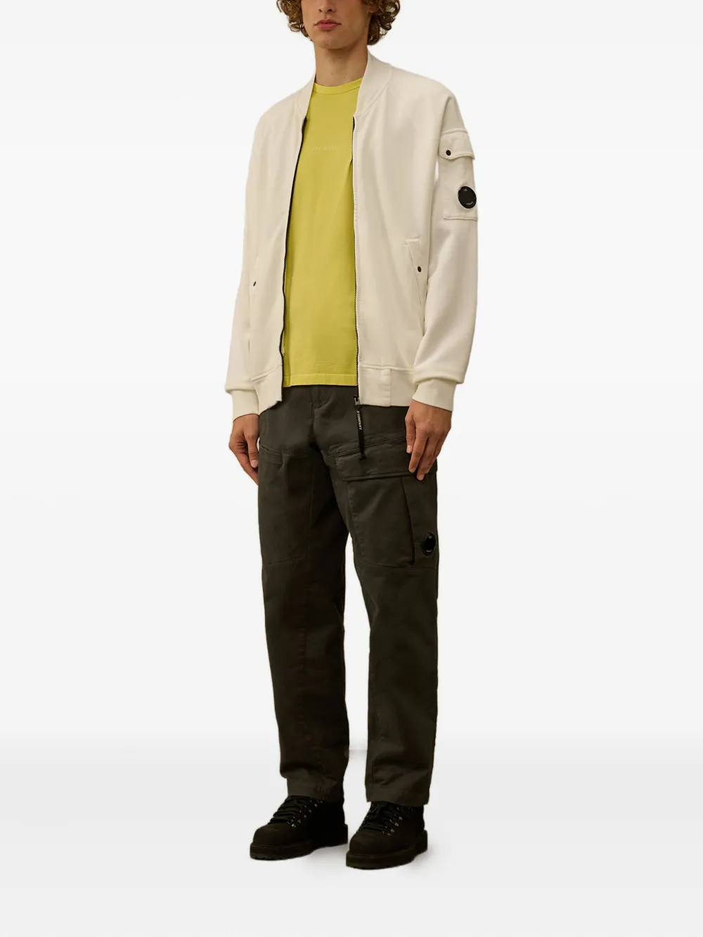 C.P. Company pocket-detail zip-up sweatshirt Beige