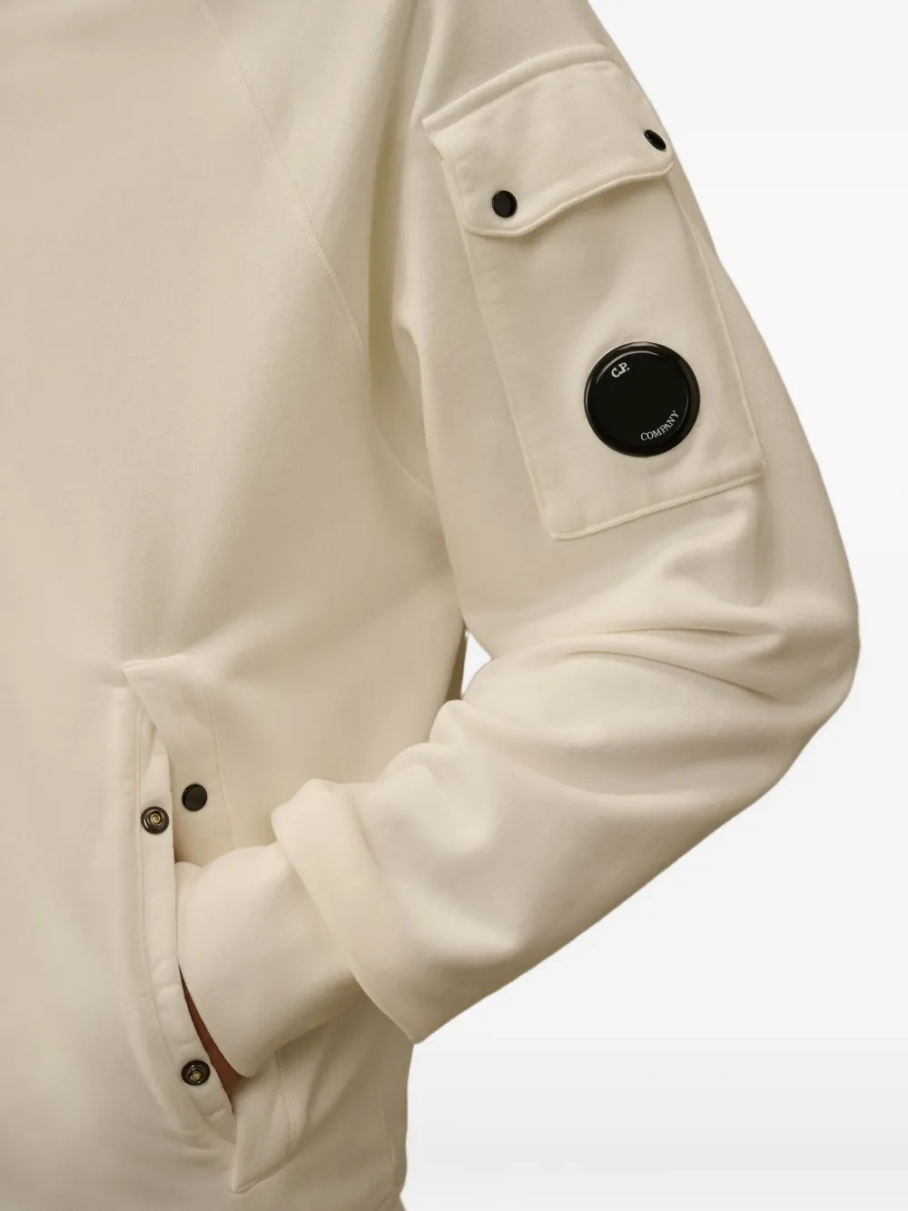 C.P. Company pocket-detail zip-up sweatshirt Beige