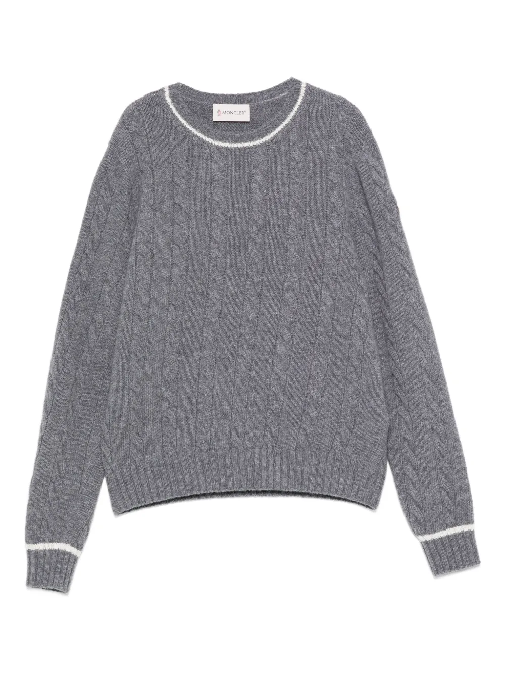 Moncler Enfant cable-knit wool sweater - グレー Moncler Enfant cable-knit wool sweater - グレー