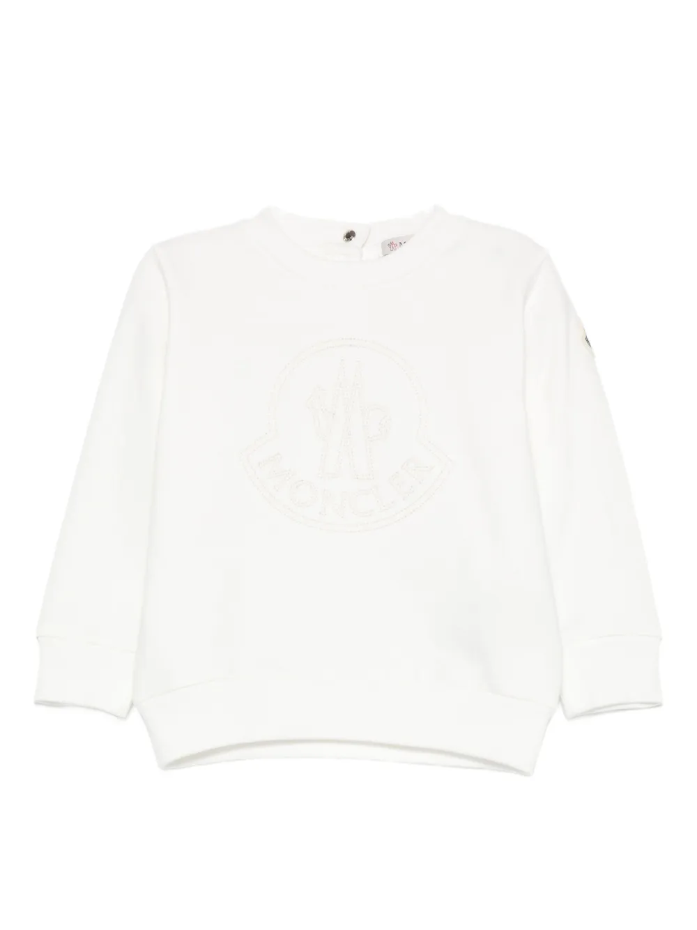 Moncler Enfant Sweater met geborduurd logo Wit