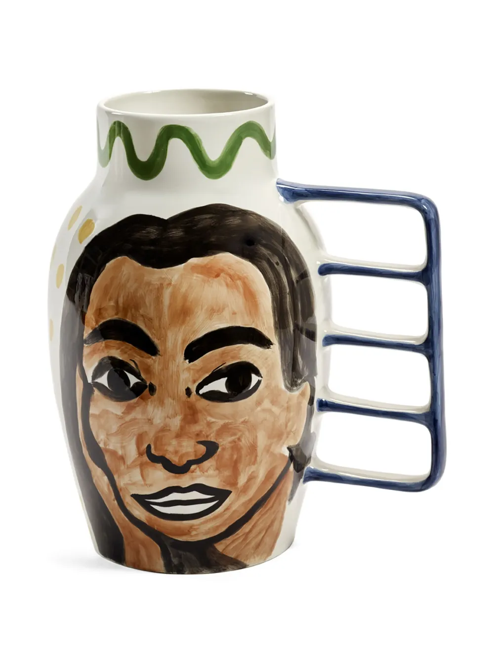 Serax Vaas met handgreep en print - Wit