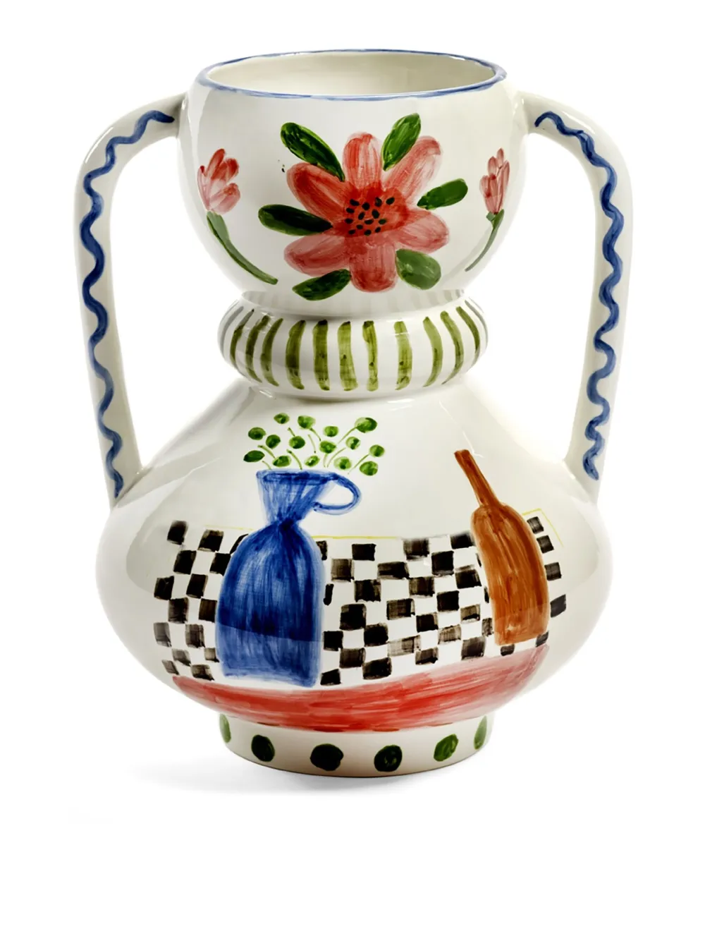 Serax Vaas met bloemenprint - Wit