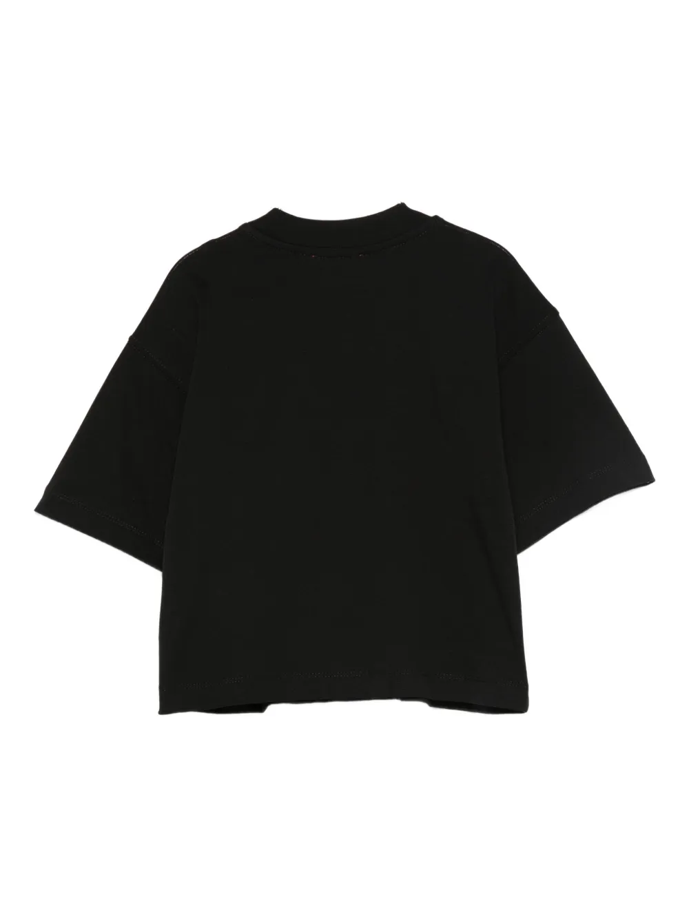 Diesel Kids Tixan logo-embroidered T-shirt Zwart