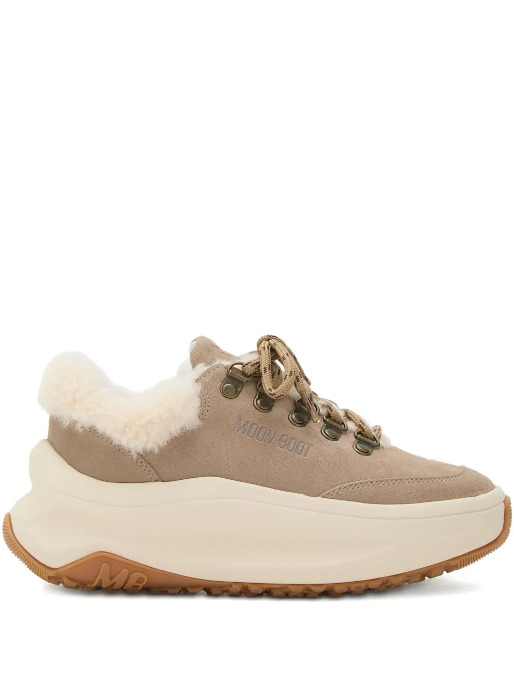 Moon Boot City shearling platform sneakers Neutrals