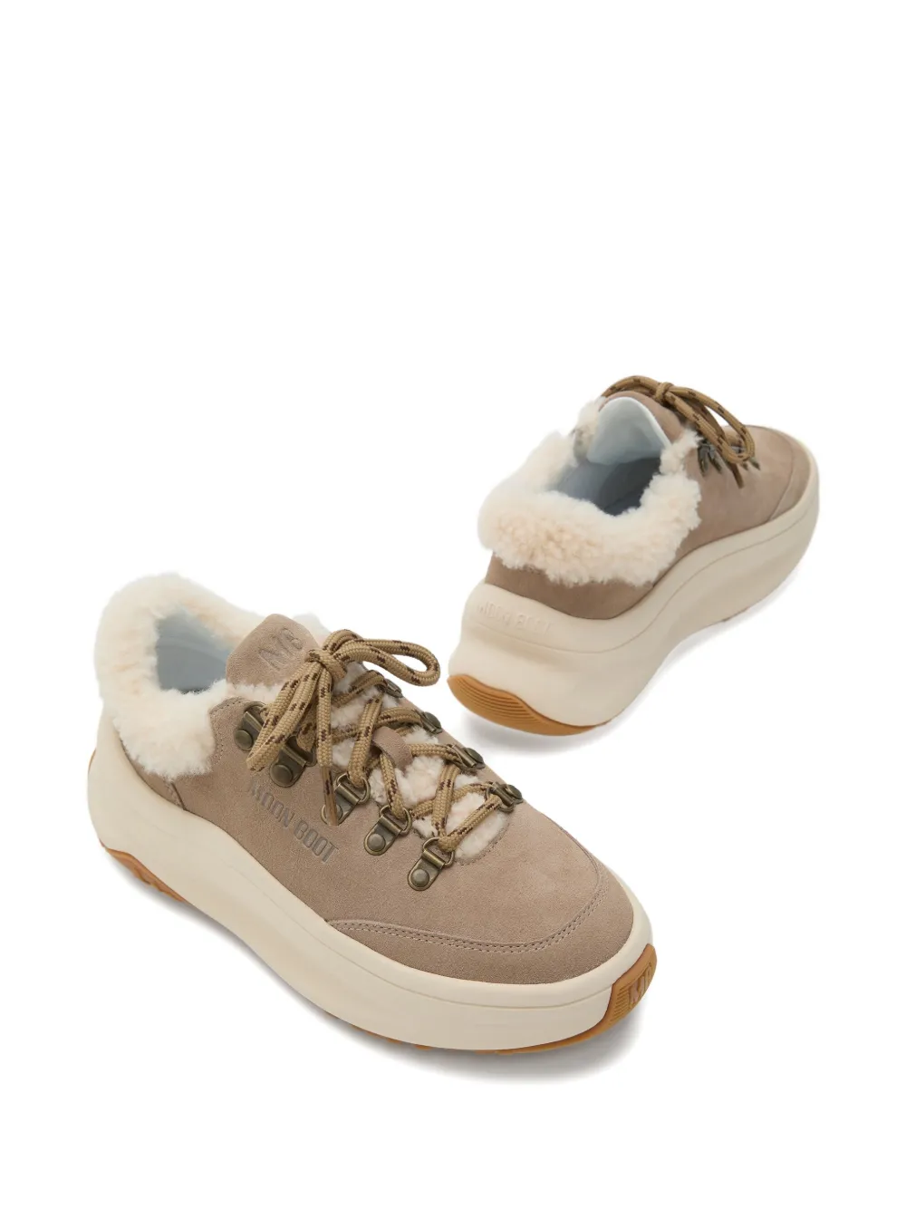 Moon Boot City shearling platform sneakers Neutrals