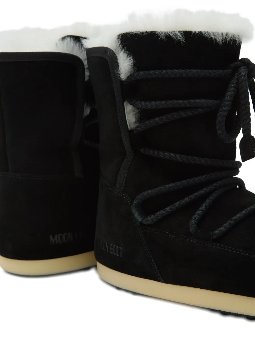 Moon Boot Evx Suede Shearling Lace-up Boots In Black