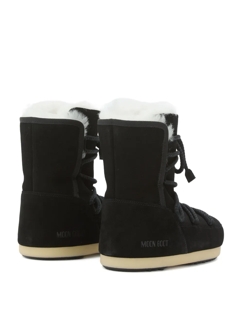 Moon Boot Evx Suede Shearling Lace-up Boots In Black