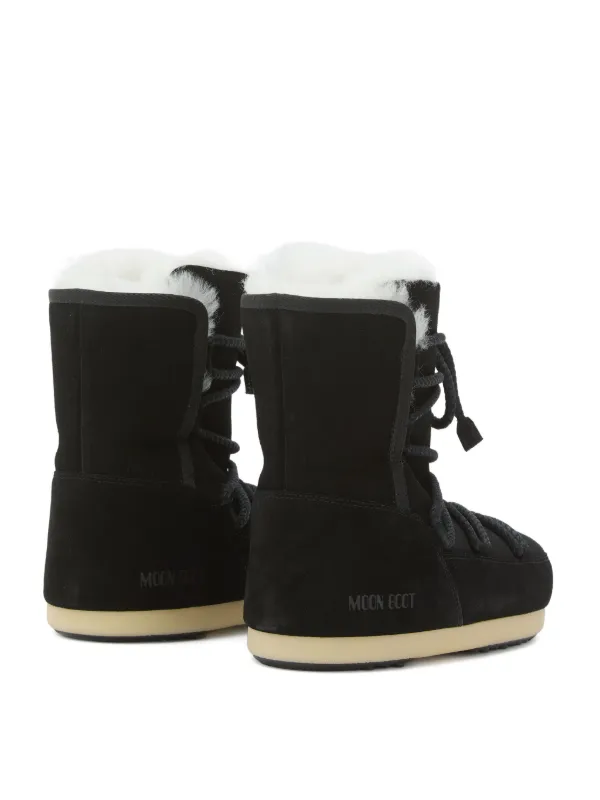 Moon Boot Bota EVX De Camurça Com Pelos | Preto | FARFETCH BR