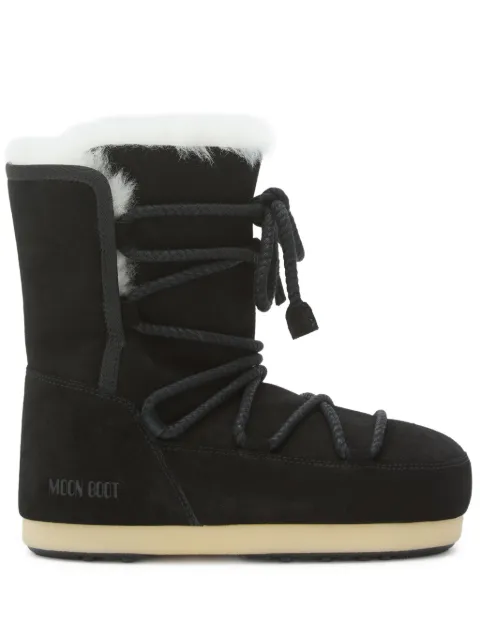 Moon Boot EVX suede shearling lace-up boots