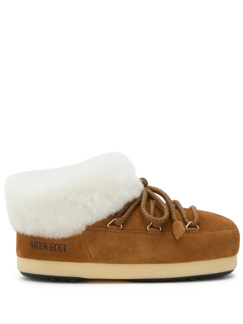 Moon Boot EVX lace-up shearling mules Brown
