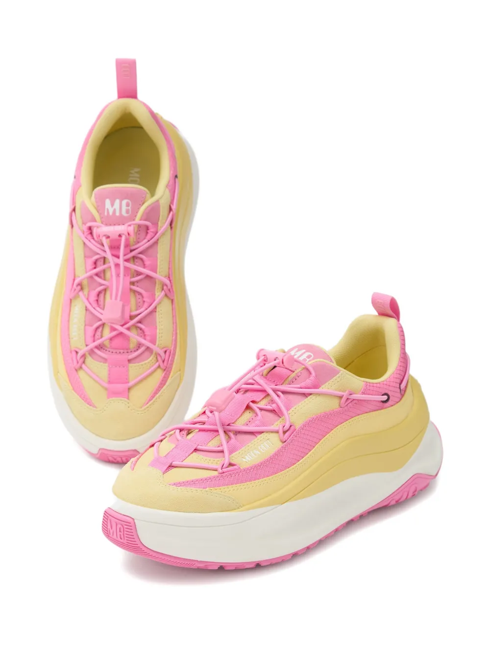 Moon Boot Lace-up Chunky Sneakers In Yellow