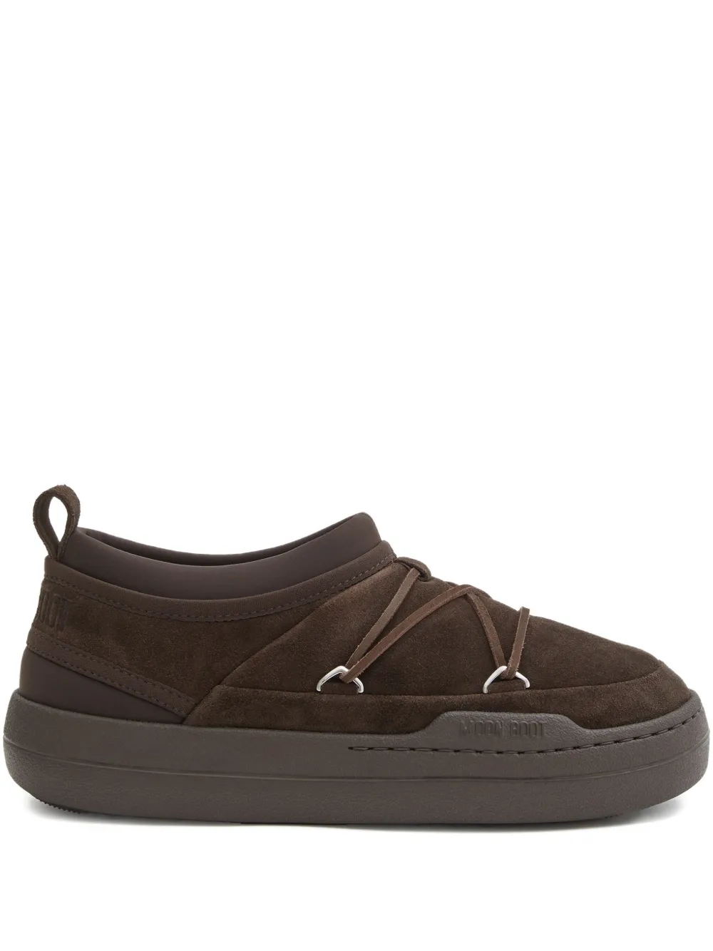 Moon Boot Brown Suede Mb Park Icon Slip Ons In Brown