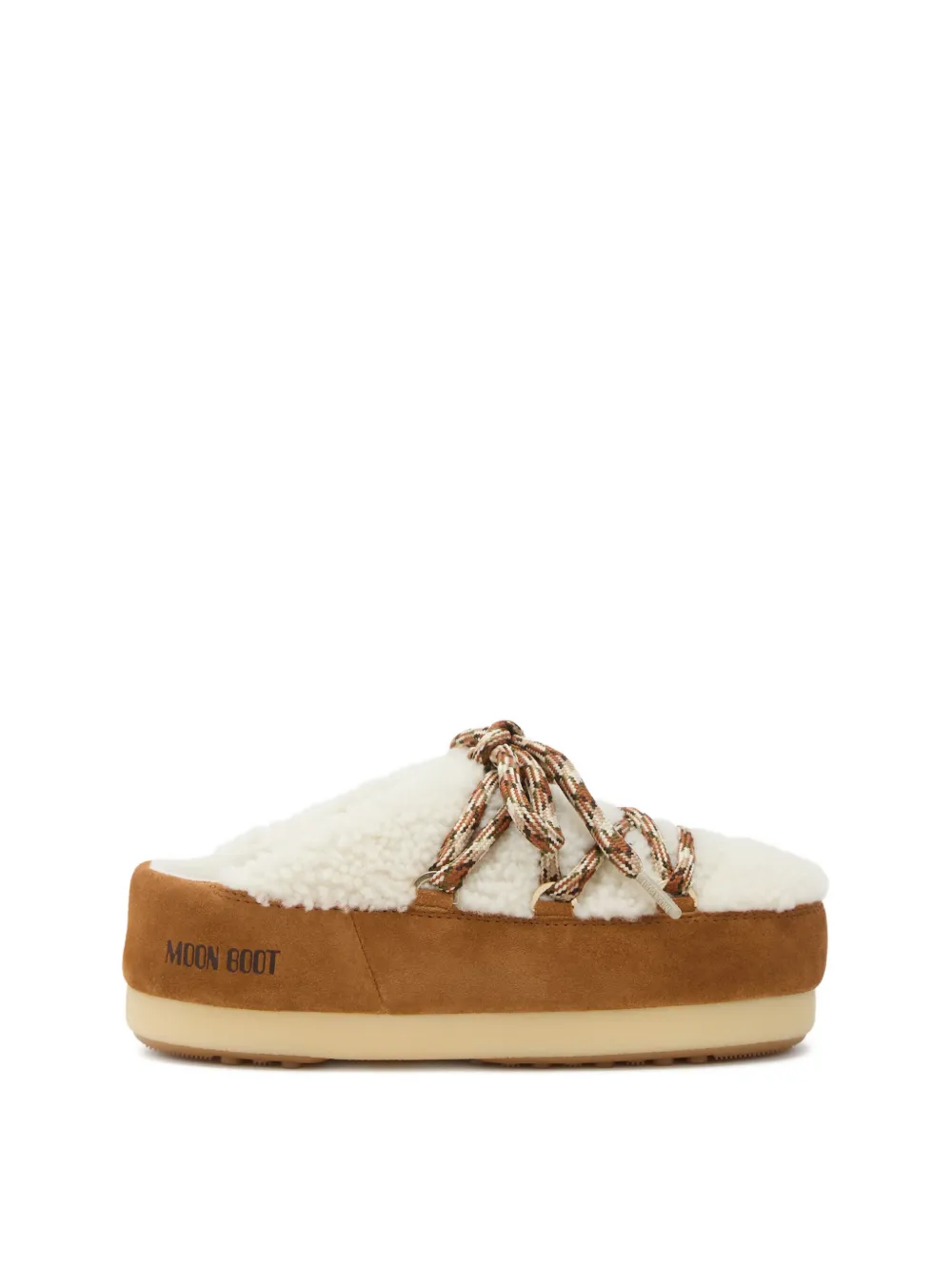 Moon Boot EVX shearling lace-up mules White