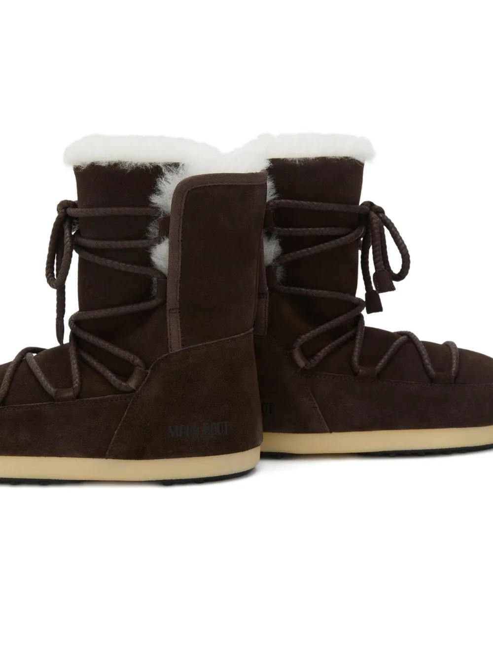Moon Boot EVX lace-up shearling boots Brown