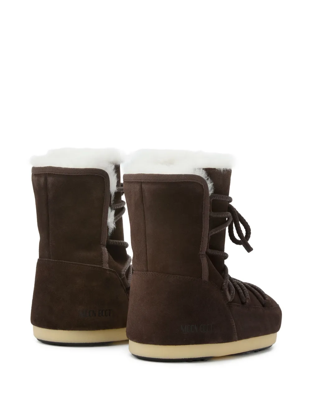 Moon Boot EVX lace-up shearling boots Brown