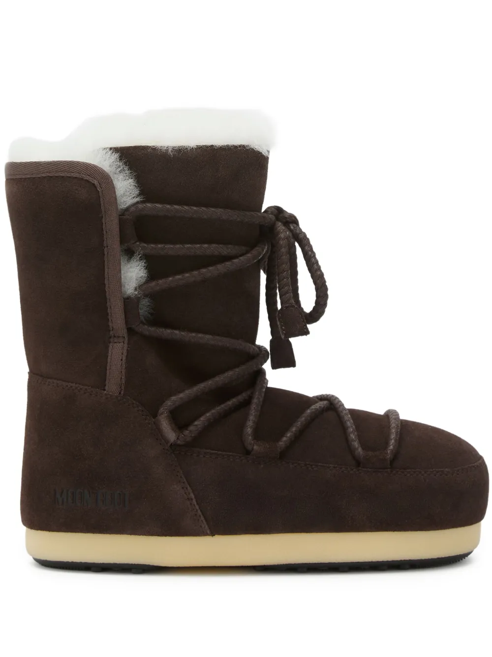 Moon Boot EVX lace-up shearling boots Brown